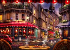 Rainy Night Paris Cafe Ambience with Smooth Jazz and Rain Sounds